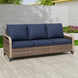 Modern Wicker Outdoor Patio 3 Seat Sofa, Brown/Gray