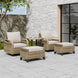Modern Wicker 5 Piece Furniture Set w/ Swivel Rocking Chairs, Brown/Gray