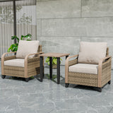 Modern Wicker Outdoor Table and Chairs Set of 3