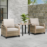 Modern Wicker Outdoor Table and Chairs Set of 3