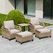 Modern Wicker 5 Piece Furniture Set w/ Patio Chairs, Brown/Gray