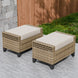 Modern Wicker Patio Ottoman Foot Rest, Brown/Gray