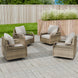 Modern Wicker Outdoor Glider Rocking Chair,4 Chairs, Brown/Gray