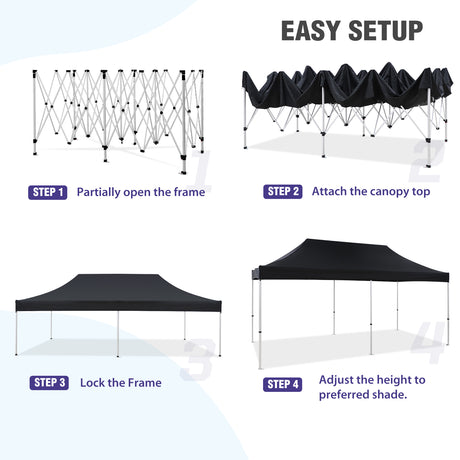 Custom Aluminum Canopy Tent with One Sidewall and Two Half Walls with Your Logo and Design 10x20 ft