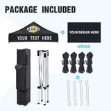 Custom Canopy Tent with Logo and Custom Prints 5x5 ft with One Sidewall and Two Half Walls