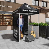 Custom Canopy Tent with Logo and Custom Prints 5x5 ft with One Sidewall and Two Half Walls