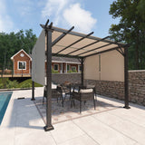 10 Ft x 10 Ft Metal Pergola with Polyester Top
