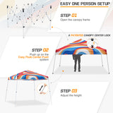 Slant Leg Pop up Canopy Tent, 10x10 Base 8x8 Top with SHADE GRAPHiX High Quality Digital Printed Top