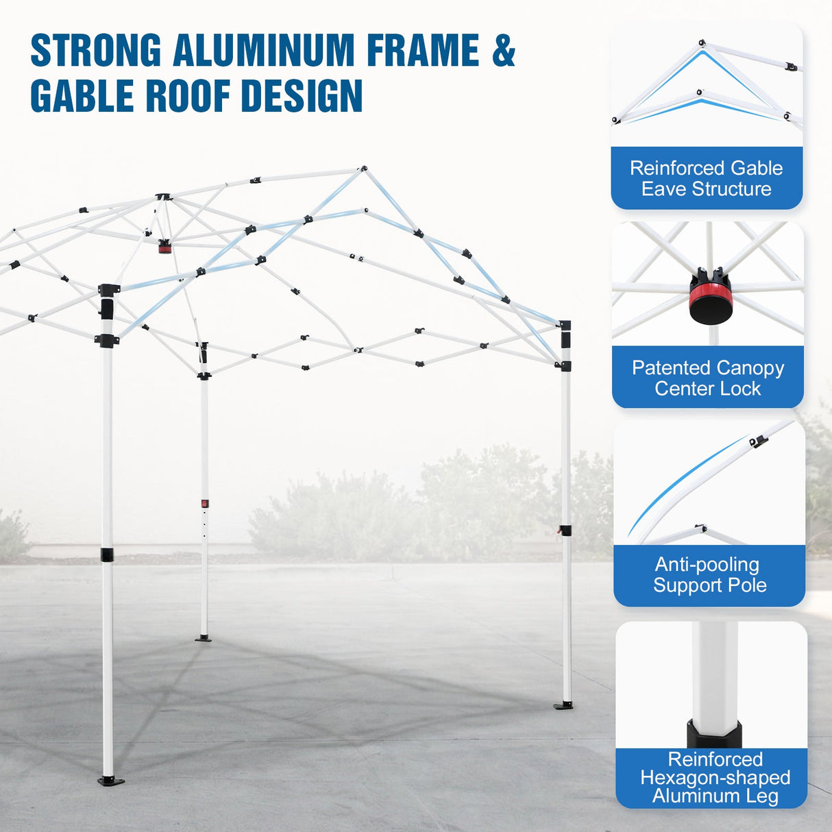 Alps Aluminum Frame Gable Roof Custom Canopy Tent 10x10 - Eagle Peak Custom Canopy Tent