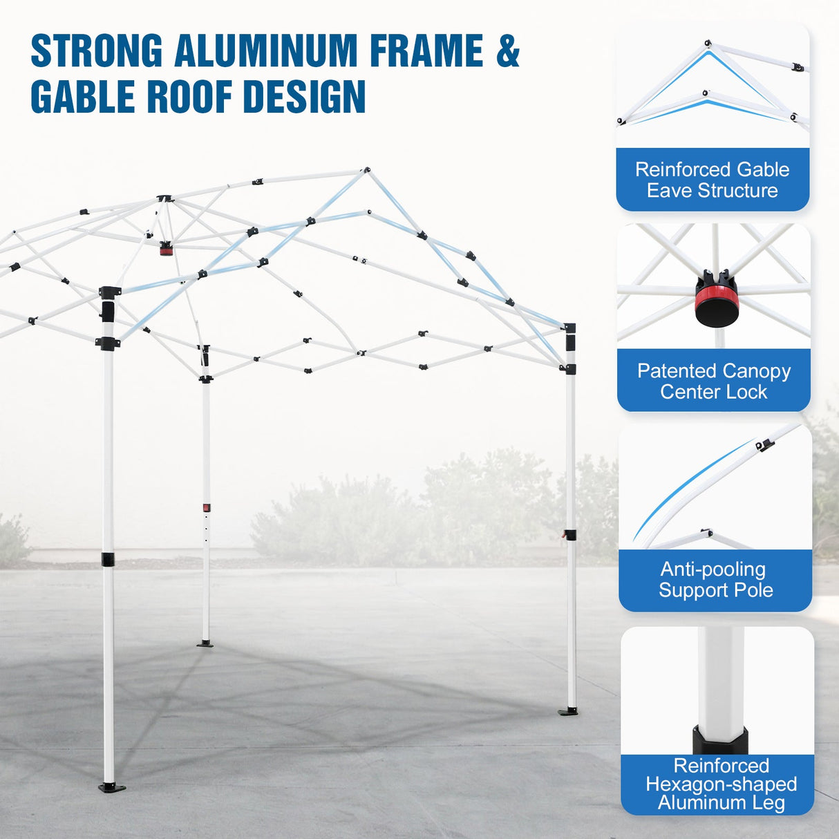 Alps Aluminum Frame Gable Roof Custom Canopy Tent 10x10 - Eagle Peak Custom Canopy Tent