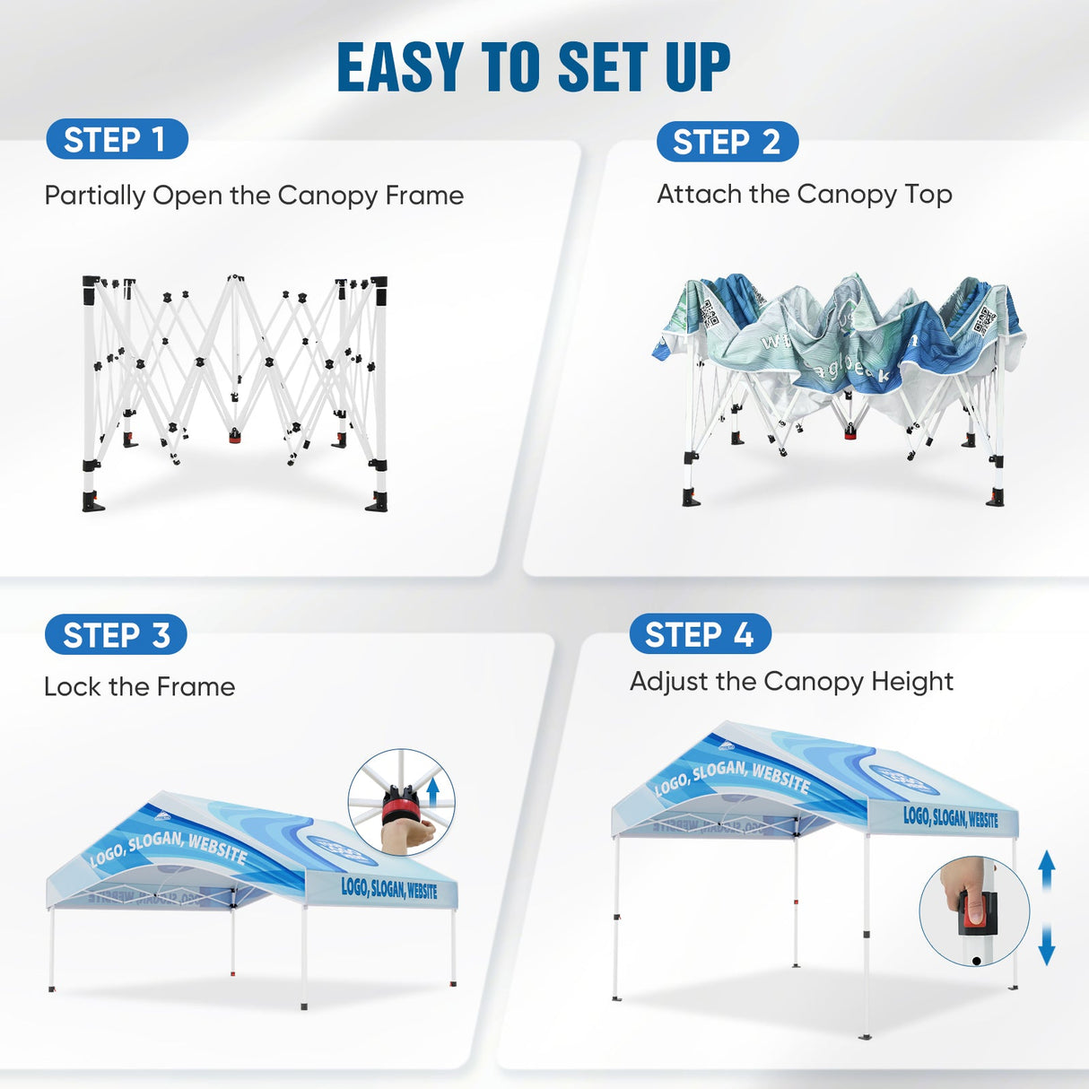 Alps Aluminum Frame Gable Roof Custom Canopy Tent 10x10 - Eagle Peak Custom Canopy Tent