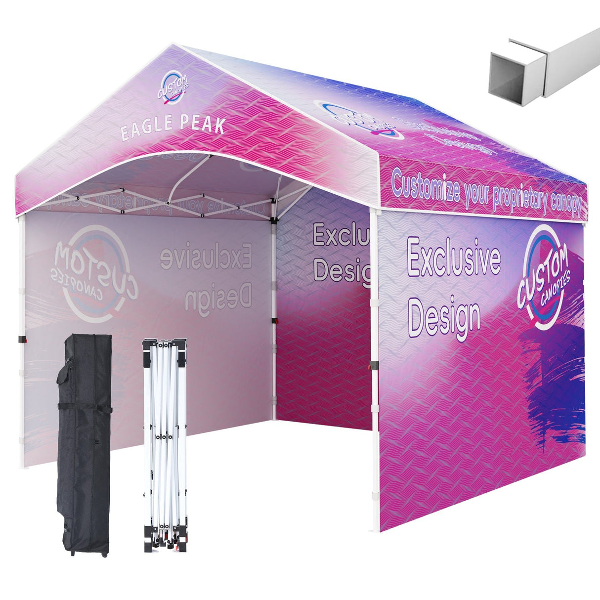 Alps Gable Roof custom Canopy Tent 10x10 with Logo, CLICK TO CONFIGURE - Package Prices Start at $489.99 - Eagle Peak