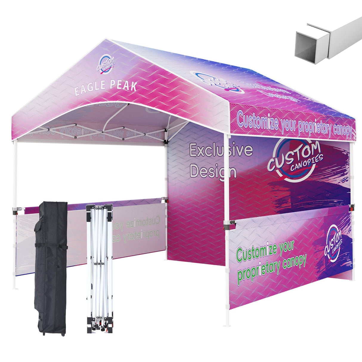 Alps Gable Roof custom Canopy Tent 10x10 with Logo, CLICK TO CONFIGURE - Package Prices Start at $489.99 - Eagle Peak