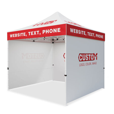 Aluminum Canopy Tent with 3 Wall Panels with Your Logo and Design 10x10 ft - Eagle Peak Custom Canopy Tent