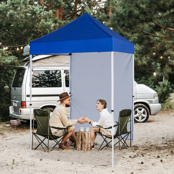 EAGLE PEAK Straight Leg Outdoor Portable Canopy Tent with One Removable Sunwall 5x5 ft, Carry Bag Included