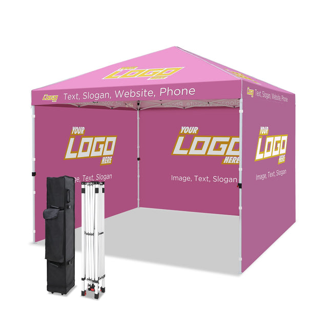 Canopy Tent with 3 Wall Panels with Your Logo and Custom Design 10x10 ft - Eagle Peak Custom Canopy Tent