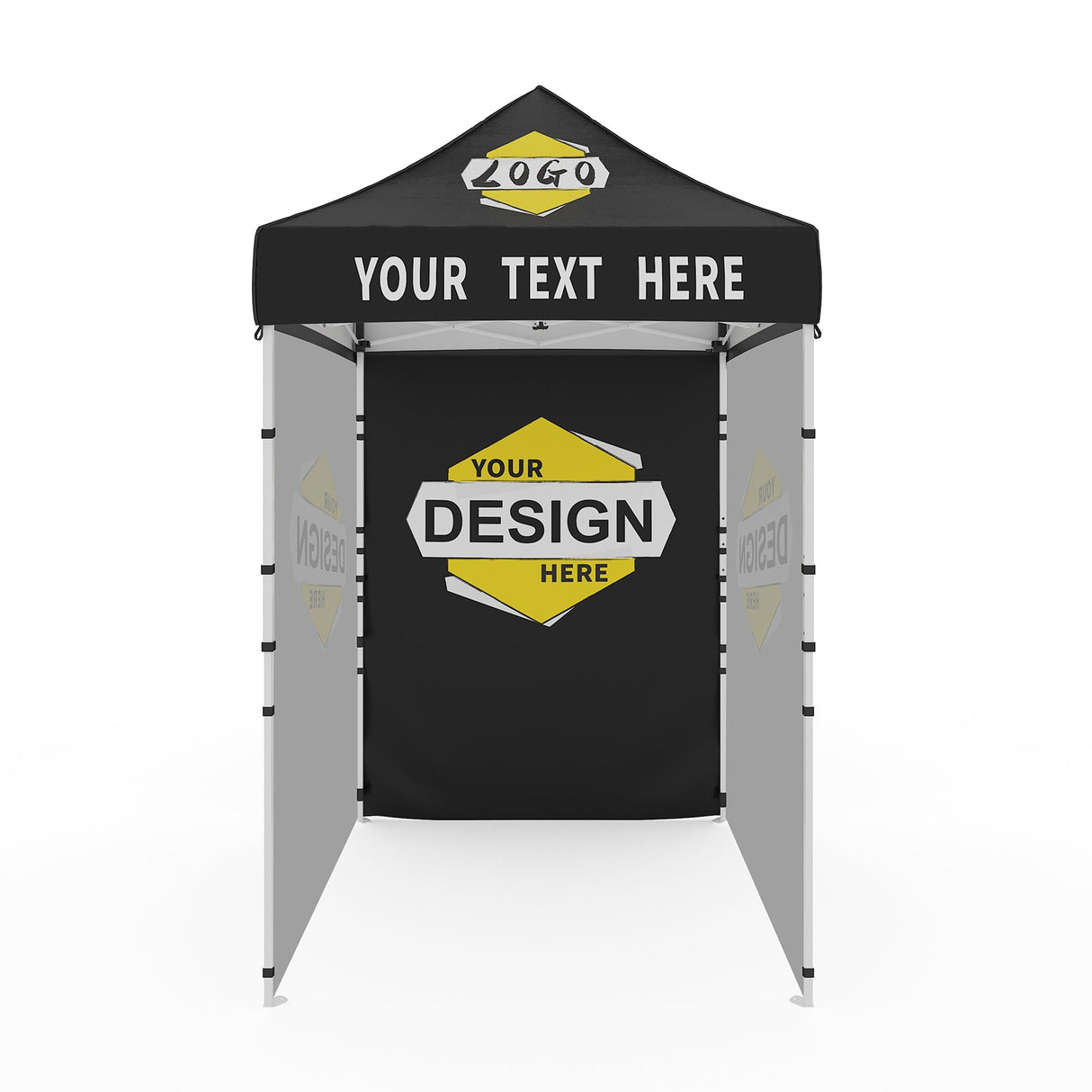 Canopy Tent with 3 Wall Panels with Your Logo and Custom Design 5x5 ft - Eagle Peak Custom Canopy Tent