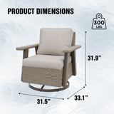 Classic Wicker 360° Swivel Glider Chair, Set of 4, Beige/Beige, Red, Dark Blue, Tan, Black - Eagle Peak Custom Canopy Tent
