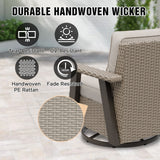 Classic Wicker 360° Swivel Glider Chair,Set of 1, Beige/Beige, Red, Dark Blue, Tan, Black - Eagle Peak Custom Canopy Tent