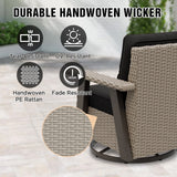 Classic Wicker 360° Swivel Glider Chair,Set of 1, Beige/Beige, Red, Dark Blue, Tan, Black - Eagle Peak Custom Canopy Tent