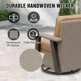 Classic Wicker 360° Swivel Glider Chair,Set of 2, Beige/Beige, Red, Dark Blue, Tan, Black - Eagle Peak Custom Canopy Tent