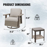 Classic Wicker Patio Bistro Set of 3, Beige/Beige, Red, Dark Blue, Tan, Black - Eagle Peak Custom Canopy Tent