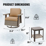 Classic Wicker Patio Bistro Set of 3, Beige/Beige, Red, Dark Blue, Tan, Black - Eagle Peak Custom Canopy Tent