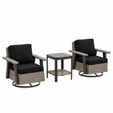 Classic Wicker Patio Bistro Set of 3, Beige/Beige, Red, Dark Blue, Tan, Black - Eagle Peak Custom Canopy Tent