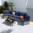 Coastal Vista Outdoor Patio Furniture Set w/ Sectional Sofas, and Coffee Table, Seats 5 - Eagle Peak Custom Canopy Tent