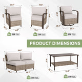Coastal Vista Patio Furniture Set w/Swivel Rocker Chairs, Seats 6 - Eagle Peak Custom Canopy Tent