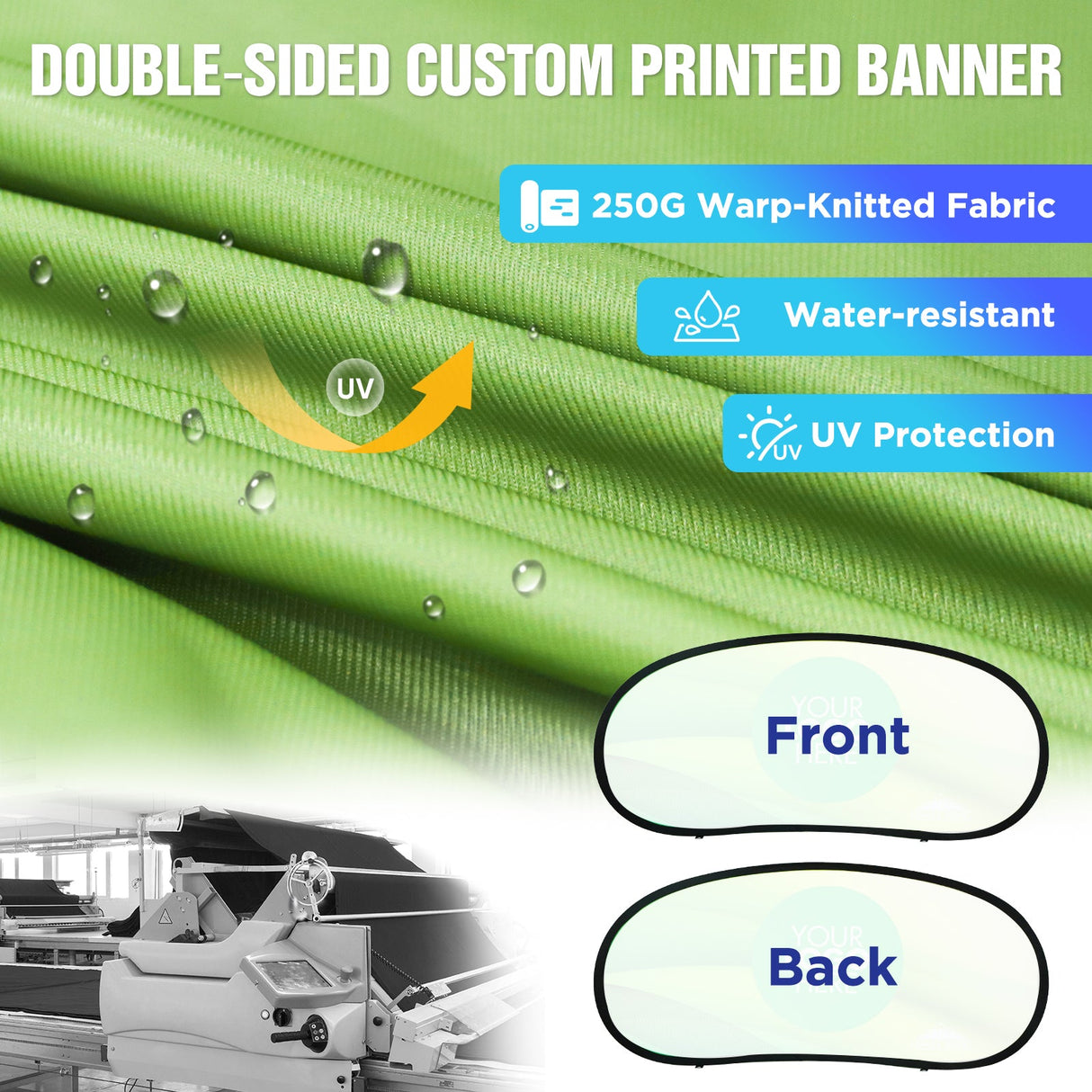 Custom A Frame Pop Up Banner Display, Vertical/Triangle/Oval/Circle/Horizontal - Eagle Peak Custom Canopy Tent