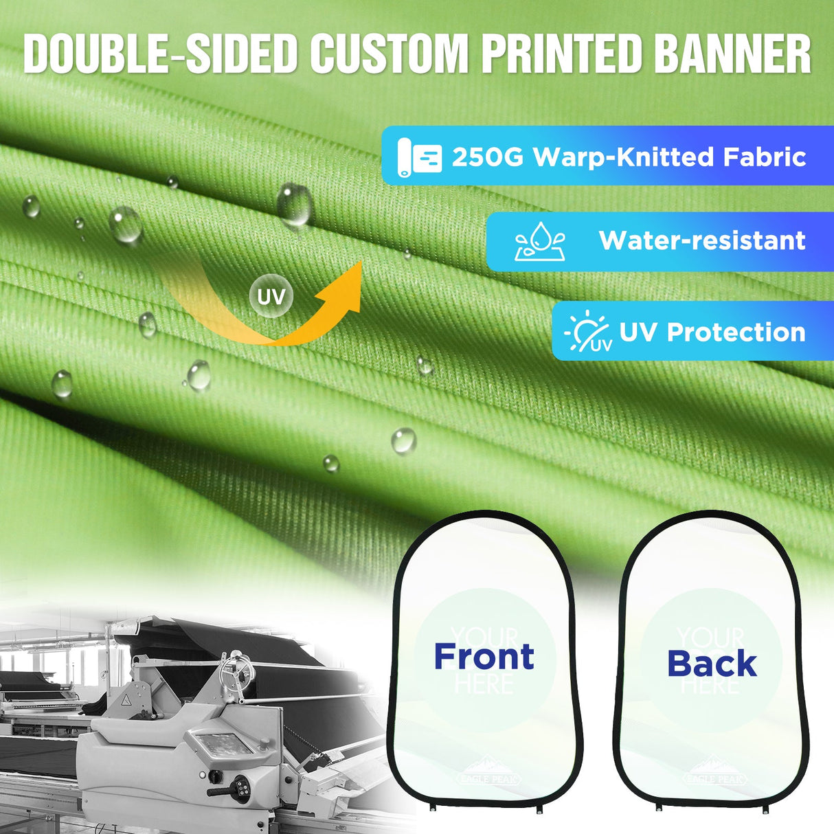 Custom A Frame Pop Up Banner Display, Vertical/Triangle/Oval/Circle/Horizontal - Eagle Peak Custom Canopy Tent