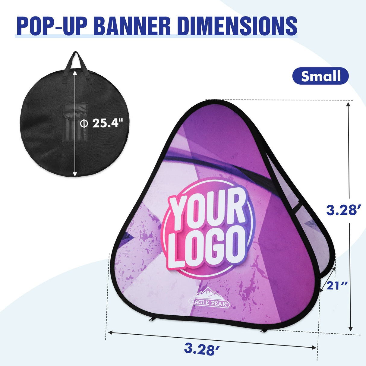 Custom A Frame Pop Up Banner Display, Vertical/Triangle/Oval/Circle/Horizontal - Eagle Peak Custom Canopy Tent