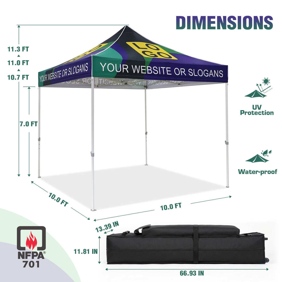 Custom Canopy Tent 10x10 with Logo, Custom Vendor Tent, CLICK TO CONFIGURE - Package Prices Start at $579.99 - Eagle Peak®