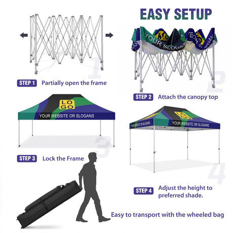 Custom Canopy Tent 10x15 with Logo, Custom Vendor Tent - Eagle Peak®