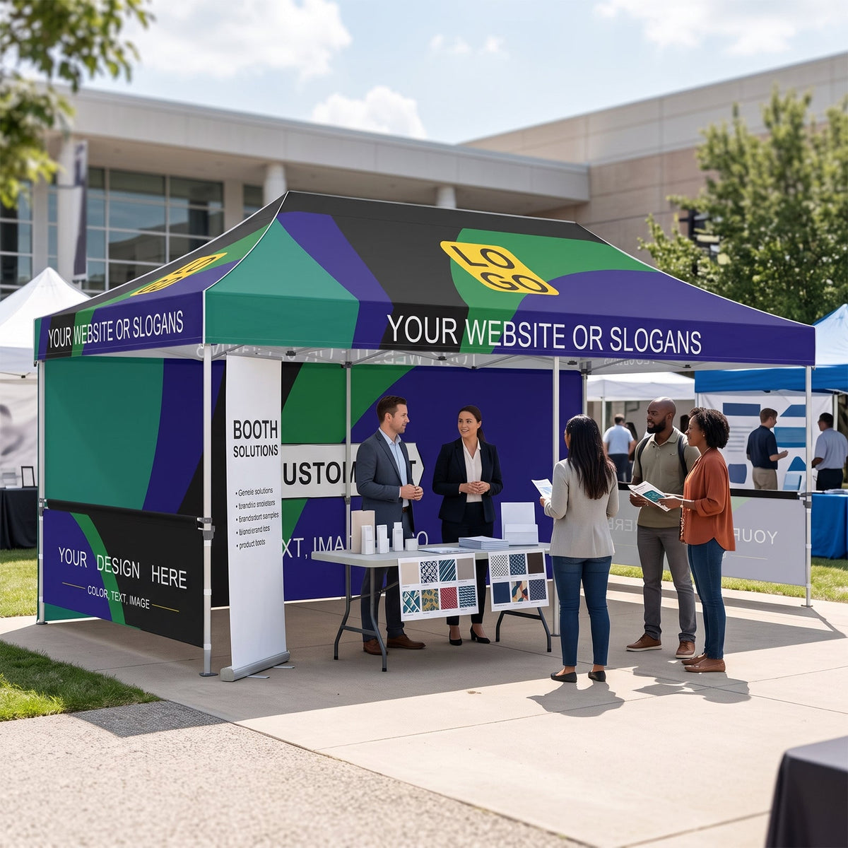 Custom Canopy Tent 10x20 with Logo, Custom Vendor Tent - Eagle Peak®
