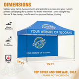 Custom Canopy Top Cover with Sidewall to Fit Your 10x15 Canopy Frame - Eagle Peak Custom Canopy Tent