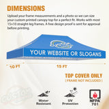 Custom Canopy Top Cover with Sidewall to Fit Your 10x15 Canopy Frame - Eagle Peak Custom Canopy Tent