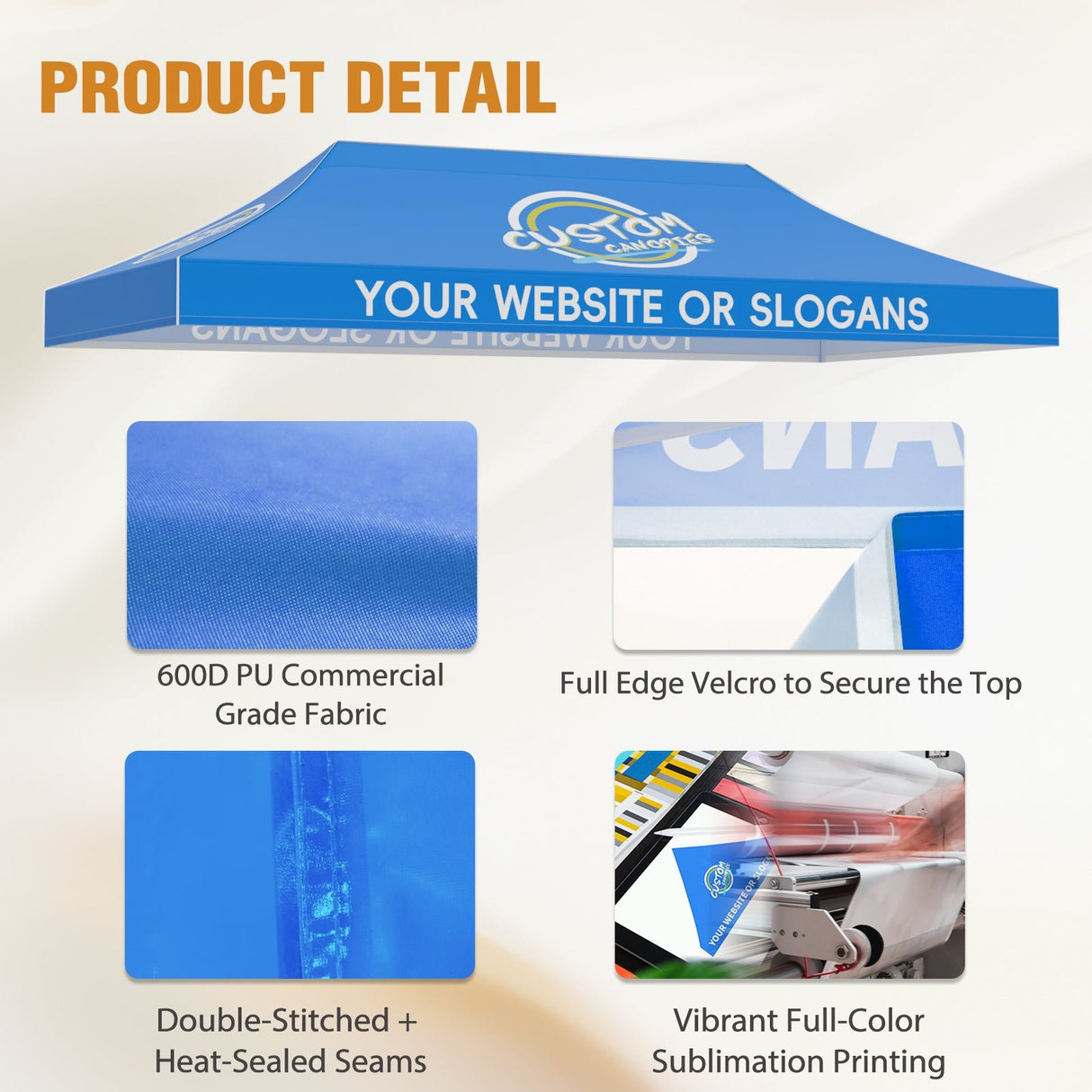 Custom Canopy Top Cover with Sidewall to Fit Your 10x20 Canopy Frame - Eagle Peak Custom Canopy Tent