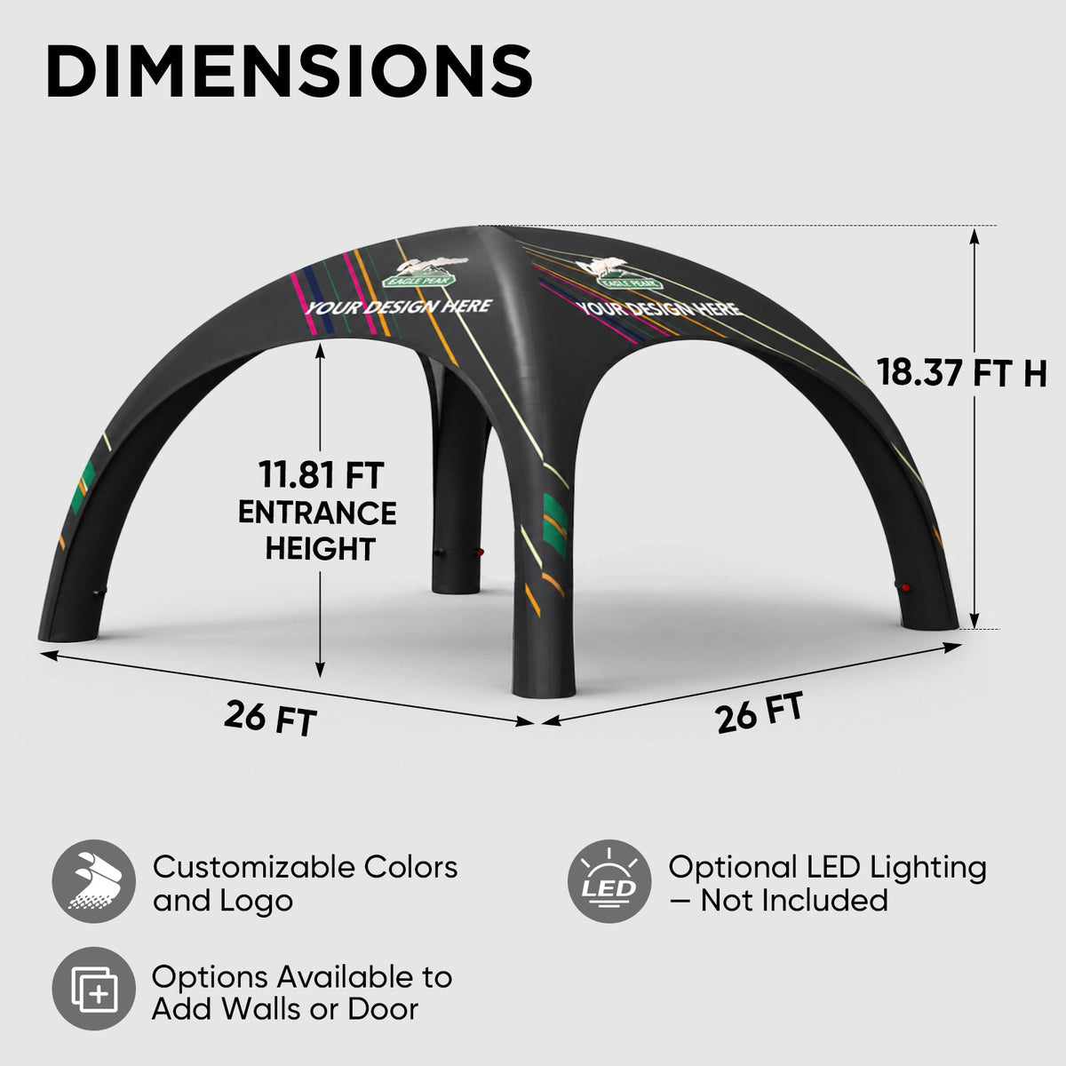Custom Inflatable Event Tent with Logo, Spider Tent - Eagle Peak®