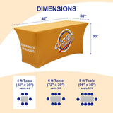 Custom Printed Stretch Table Cover with Your Logo and Design, 4/6/8ft - Eagle Peak