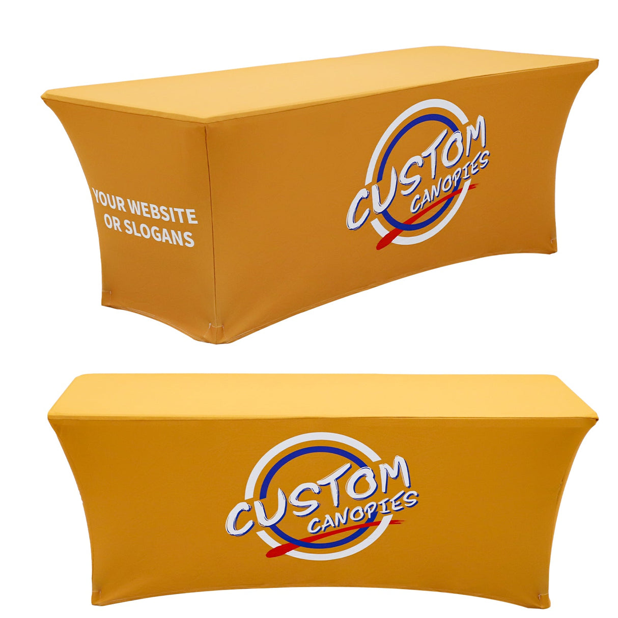 Custom Printed Stretch Table Cover with Your Logo and Design, 4/6/8ft - Eagle Peak