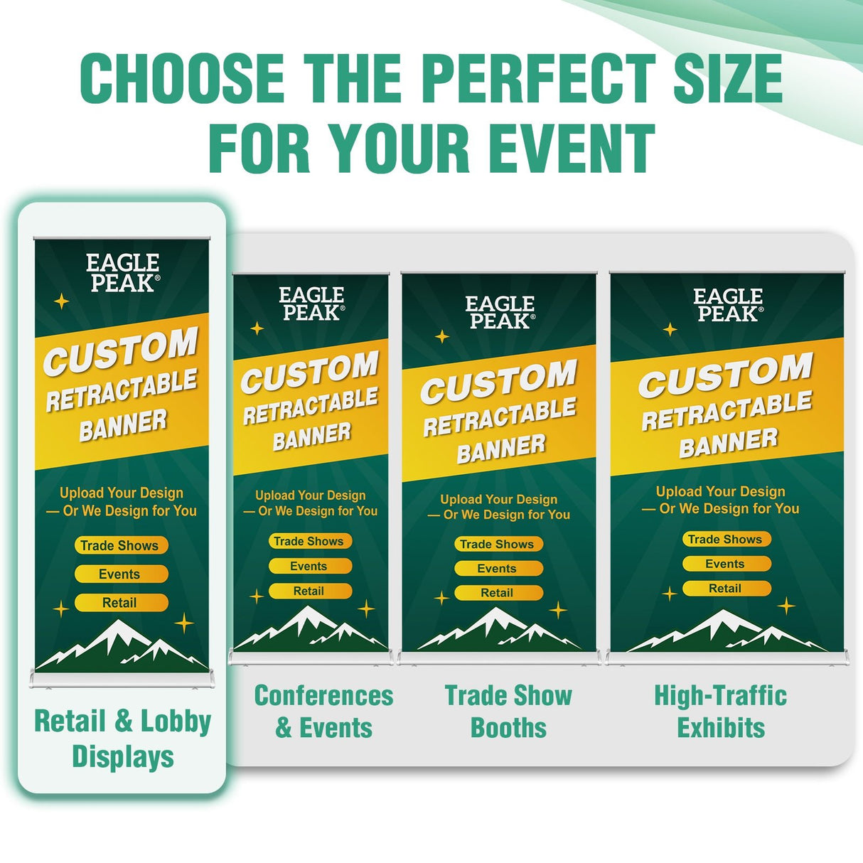 Custom Retractable Banner Stand with Your Business Logo - Eagle Peak