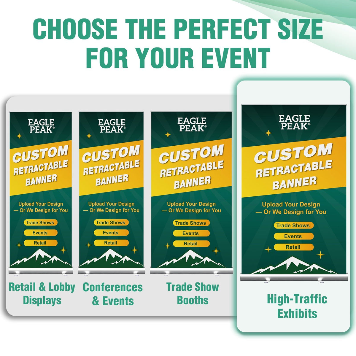 Custom Retractable Banner Stand with Your Business Logo - Eagle Peak®