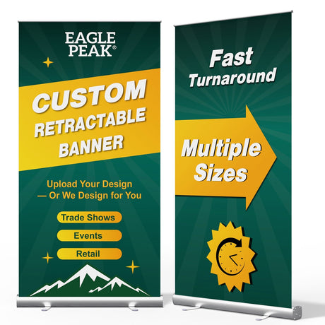 Custom Retractable Banner Stand with Your Business Logo - Eagle Peak®