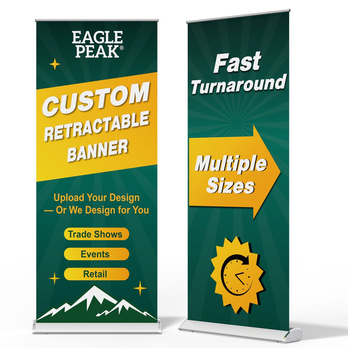 Custom Retractable Banner Stand with Your Business Logo - Eagle Peak