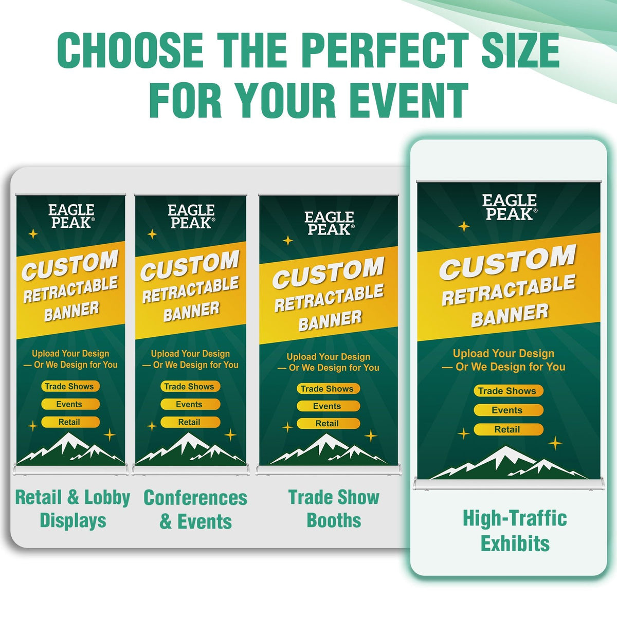 Custom Retractable Banner Stand with Your Business Logo - Eagle Peak®