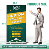 Custom Retractable Banner Stand with Your Business Logo - Eagle Peak