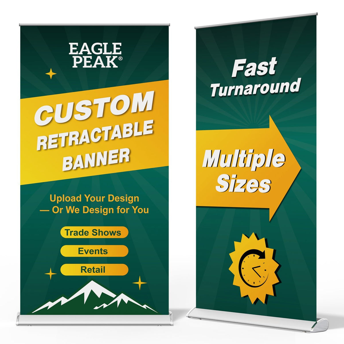 Custom Retractable Banner Stand with Your Business Logo - Eagle Peak®