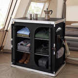 Double Camping Folding Table with Storage Organizer and Side Pockets - Eagle Peak®